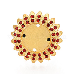Adjustable Flower Alloy & Iron Rhinestone Bezel Cup Ring Base with Rotatable Tray&nbsp;MAK-T012-04G