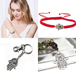 Tibetan Style Alloy Hamsa Hand/Hand of Miriam Pendants&nbsp;TIBEP-SC0001-08