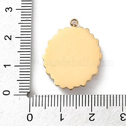 304ステンレススチールエナメルペンダント  ラインストーン付き  ゴールドカラー  花のチャーム  ピンク  26x19.5x3mm  穴：1.8mm&nbsp;STAS-Z146-02G-02B