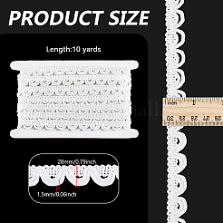 10ヤードのコットンレーストリム  布ドレス縫製アクセサリー  ホワイト  3/4インチ（18mm）&nbsp;OCOR-PH0007-18B-02