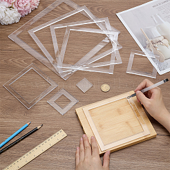 9Pcs Transparent Acrylic Templates&nbsp;DIY-BC0015-38A