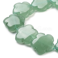 天然石グリーンアベンチュリンビーズ連売り  花  20x20x6mm  穴：1.4mm  約20個/連  14.57~14.96インチ（37~38cm）&nbsp;G-F769-U01-02