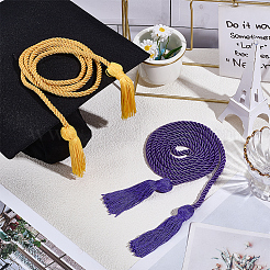 2Pcs 2 Colors Polyester Doctoral Cap Graduation Tassel Pendant Hanging&nbsp;FIND-CP0003-38C