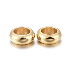 201ステンレススチールスペーサービーズ  ロンデル  ゴールドカラー  5x2mm  穴：3mm&nbsp;STAS-K200-07G-B