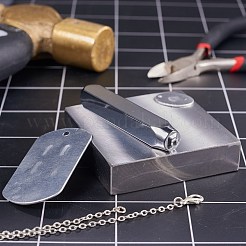 鉄の金属切手  金属の刻印用  プラスチック  木材  革  混合植物模様  プラチナ  65.5x10mm  模様：6ミリ  12個/箱&nbsp;AJEW-L060-03G