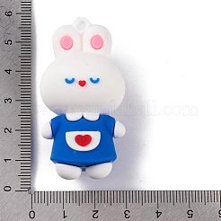 人形 PVC プラスチック ペンダント  兎  52x26.5x23mm  穴：3mm&nbsp;KY-S172-15C