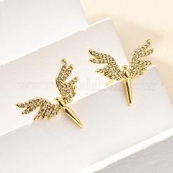 Goddess Brass Micro Pave Cubic Zirconia Stud Earrings & Pendant Necklaces Sets&nbsp;SJEW-Z002-03G