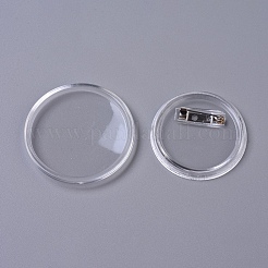アクリルブローチカボションベゼルセッティング  フラットラウンド  透明  トレイ：39.5mm  45x7mm&nbsp;JEWB-WH0009-11B