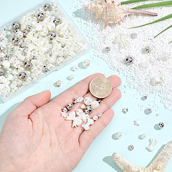 DIYジュエリー作成キット  CCBプラスチック、ABSプラスチック、アクリルビーズを含む  ホワイト  2~15.5x3~18x2~10mm  穴：1.2~2.5mm&nbsp;DIY-PA0001-96