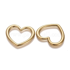 イオンプレーティング（IP）304ステンレス鋼リンクリング  ハート  ゴールドカラー  28.5x32x2.5mm  内径：22.5x24mm&nbsp;LS-STAS-I164-040A
