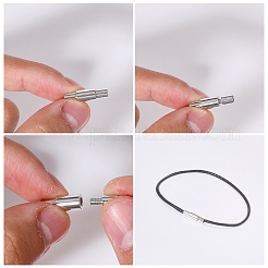 真鍮製ネジ留め具10個  コラム  プラチナ  18x5mm  穴：3mm&nbsp;KK-CA0002-71