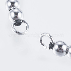 ナイロン糸コードブレスレット作り  真鍮パーツ  プラチナ  5インチ（128mm）〜5-1/4インチ（132mm）  穴：2.5mm&nbsp;BJEW-F304-01P