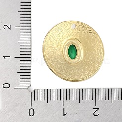 ガラスチャーム  イオンプレーティング（IP）304ステンレス鋼製金具  手動研磨  フラットラウンドのチャーム  18KGP本金メッキ  20x4.5mm  穴：1.2mm&nbsp;STAS-P366-33G