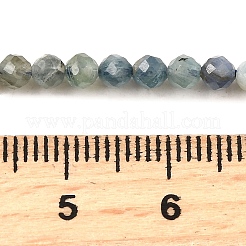 天然カヤナイト/シアナイト/ジステンビーズ連売り  グラデーションカラー  多面カット  グレードA  ラウンド  3mm  穴：0.6mm  約125~126個/連  14.96~15.16''（38~38.5センチメートル）&nbsp;G-G259-D05-3mm