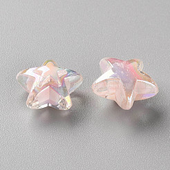 透明なアクリルビーズ  二層ビーズ  ABカラー  スター  ピンク  15.5x16x9.5mm  穴：3mm  約569個/500g&nbsp;TACR-S152-11B-08