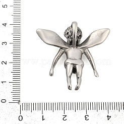 エンジェル 304 ステンレス ペンダント  ステンレス鋼色  34x35x10mm  穴：9.5x5.5mm&nbsp;STAS-M206-32P-01