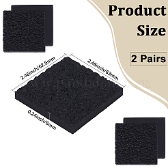 靴底用四角型ゴム滑り止めステッカー2組  ブラック  63x62.5x6mm&nbsp;AJEW-CY0002-56