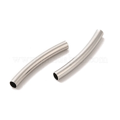 変色しない304ステンレススチールチューブビーズ  カーブチューブ  ステンレス鋼色  25x3mm  穴：2.5mm&nbsp;STAS-M308-01A