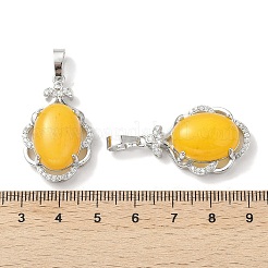 Natural White Jade Dyed Oval Pendants&nbsp;G-NH0025-15P-07