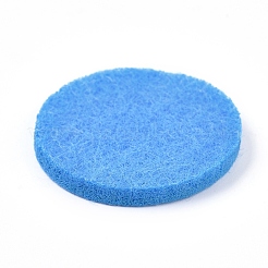 アロマ専用フェルト製オイルパッド  精油デフューザーロケットパッド  フラットラウンド  ドジャーブルー  30x3.5mm&nbsp;DIY-WH0156-79A