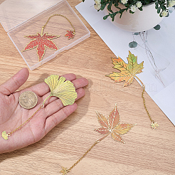4Pcs Leaf Alloy Bookmarks&nbsp;AJEW-SP0003-39