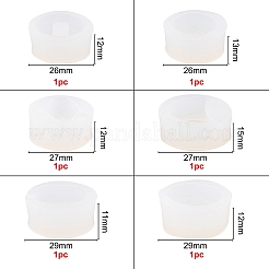 DIY フルーツシェイプ ペンダント シリコンモールドキット  木製のクラフトスティック入り  プラスチックピペット  ラテックス指サック  プラスチック計量カップ  プラスチックスプーン  UVジェルネイルアート錫箔  ホワイト  29x28x11mm  内径：15x23mm  1 PC&nbsp;DIY-OC0003-48