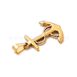 PVD真空メッキ201ステンレススチールペンダント  チャームアンカー  ゴールドカラー  26.5x25x2.5mm  穴：7x3.5mm&nbsp;STAS-K250-12A