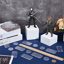 40種類のスタイルのアクリル製アクションフィギュアディスプレイ台座2個  透明  混合図形  31.5~33x31.5~65.5x6mm  20個/スタイル&nbsp;ODIS-FG0002-09