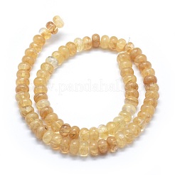 ウォーターメロンストーンガラスビーズ連売り  ロンデル  8x5mm  穴：1mm  約74個/連  15.15インチ（38.5cm）&nbsp;G-E507-10A-8mm