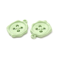 スプレープリント合金ペンダント  ボタンチャーム  薄緑  21x16x3mm  穴：1.8mm&nbsp;FIND-B018-02I