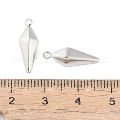変色しない304ステンレススチールペンダント  三角コーンチャーム  ステンレス鋼色  17x6x4mm  穴：1.5mm&nbsp;STAS-L022-406P