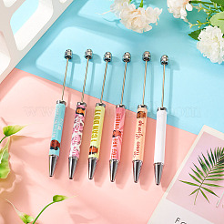 6Pcs 6 Styles Printed Plastic Ball-Point Pen&nbsp;AJEW-TA0001-82