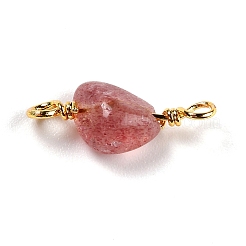 Natural Strawberry Quartz Links Connectors&nbsp;G-K316-02J-G-RS