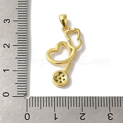 Brass Micro Pave Cubic Zirconia Pendant&nbsp;KK-H487-13G
