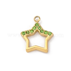 304 Stainless Steel Rhinestone Pendants&nbsp;STAS-M110-23G