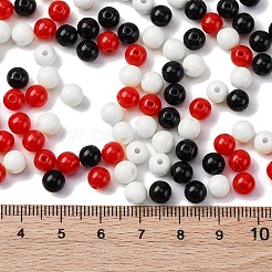 不透明なアクリルビーズ  ラウンド  レッド  5~5.5x5.5~5.8x5.5~5.8mm  穴：1.5mm&nbsp;SACR-Q004-01D