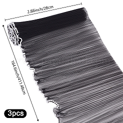 ポリエステルフラワーブーケラッピングメッシュペーパー  Abs プラスチック模造パール エッジ  バレンタインデーのために  結婚式  誕生日の装飾  ブラック  28cm&nbsp;DIY-WH0542-38A