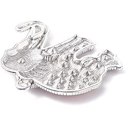 チベットスタイルの合金ラインストーンビッグペンダント2個  象のチャーム  アンティークシルバー  ローズ  43x51x5.5mm  穴：3.5mm&nbsp;RB-PH0001-21