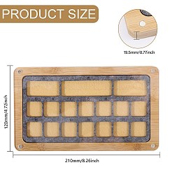 竹製のジュエリーディスプレイケース  フェルトビーズデザインボード付き  バリーウッド  21x12x1.95cm  10x19x0.8cm&nbsp;DIY-BC0014-25A