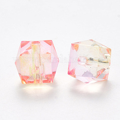 Two Tone Transparent Spray Painted Acrylic Beads&nbsp;X-ACRP-T005-26O