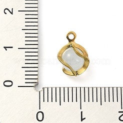 304ステンレススチール製キャットアイペンダント  ゴールドカラー  11x8x8mm  穴：1.2mm&nbsp;STAS-Q320-01A-G