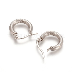 Non-Tarnish 304 Stainless Steel Geometric Hoop Earrings&nbsp;STAS-D171-16C-P
