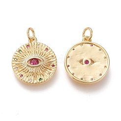 Brass Micro Pave Clear Cubic Zirconia Charms&nbsp;KK-F820-33G