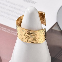 304 Stainless Steel Open Cuff Ring for Women&nbsp;RJEW-M049-01G-03