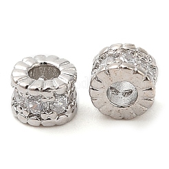 Rack Plating Brass Micro Pave Cubic Zirconia Beads&nbsp;KK-A186-03A-P