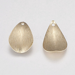 真鍮チャーム  ティアドロップ  ゴールドカラー  20x13x2mm  穴：1mm&nbsp;X-IFIN-F144-19G