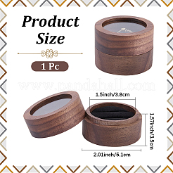 2-Slot Wood Couple Ring Storage Boxes with Velvet Inside and Window&nbsp;CON-CL0001-28A