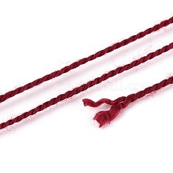 編組ポリエステルコード  ジュエリー作りのための  ラウンド  ファイヤーブリック  0.5~1mm  約63~64m /ロール  10ロール/セット&nbsp;OCOR-T017-04A-32