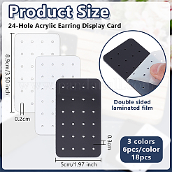 18Pcs 3 Colors Acrylic Earring Display Cards&nbsp;EDIS-WH0016-076