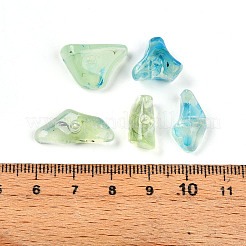 透明なアクリルビーズ  ナゲット  ツートン  淡緑色  11~21x7~12x6~8mm  穴：2mm  約30個/20g&nbsp;X1-TACR-T028-37A